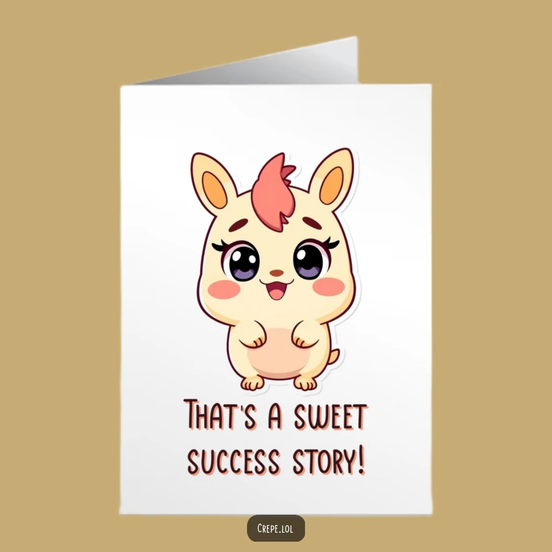 Free Printable Congrats Card: Surprised Churro, Wide Happy Eyes, Funny Downloadable Gift