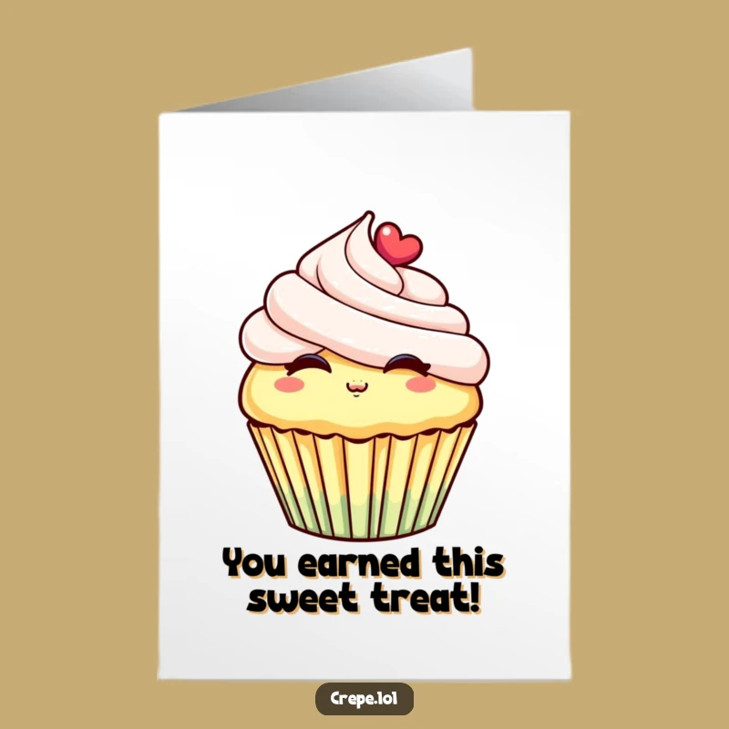 Free Printable Cupcake Congrats Card: Sweet Success Downloadable Kiss