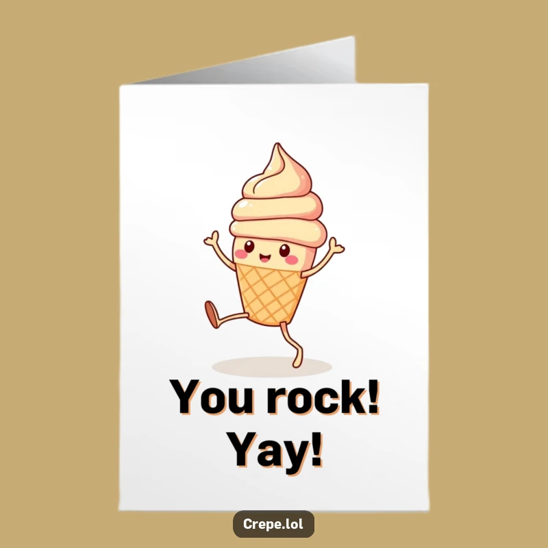 Free Printable Ice Cream Congrats Card: Celebrate Victories with a Dancing Sweet Treat