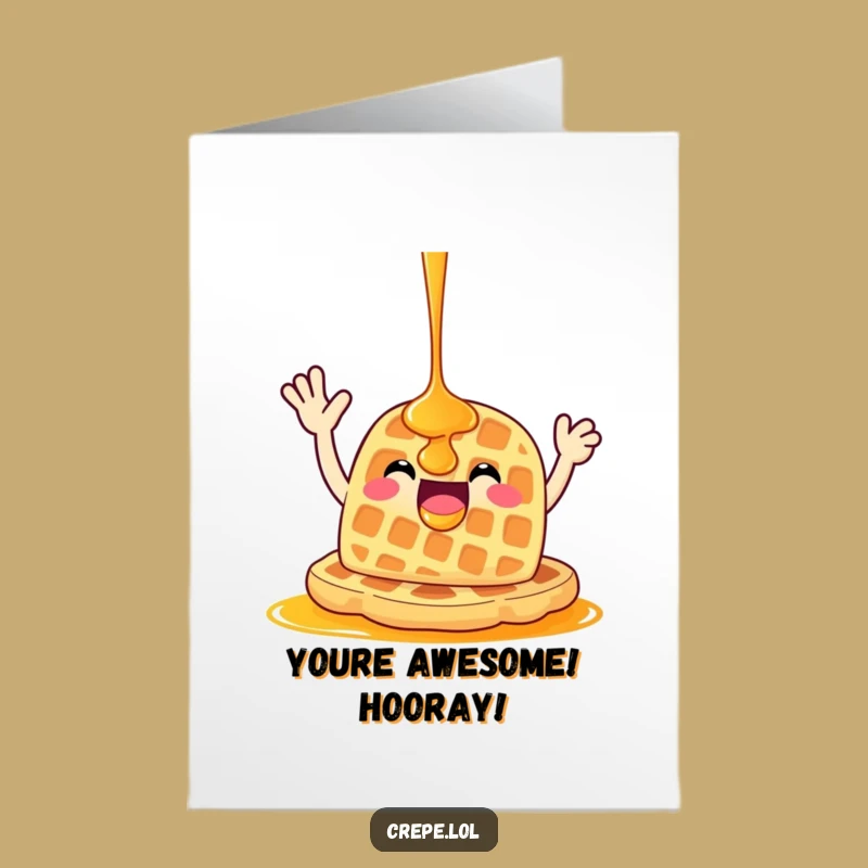Free Printable Waffle Congrats Card: Celebrate Success with a Syrupy, Enthusiastic Wave