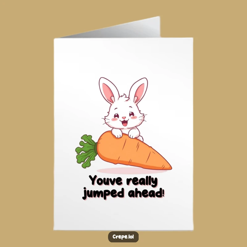 Free Printable Congrats Card: Bunny's Big Leap - Funny Downloadable Celebration!