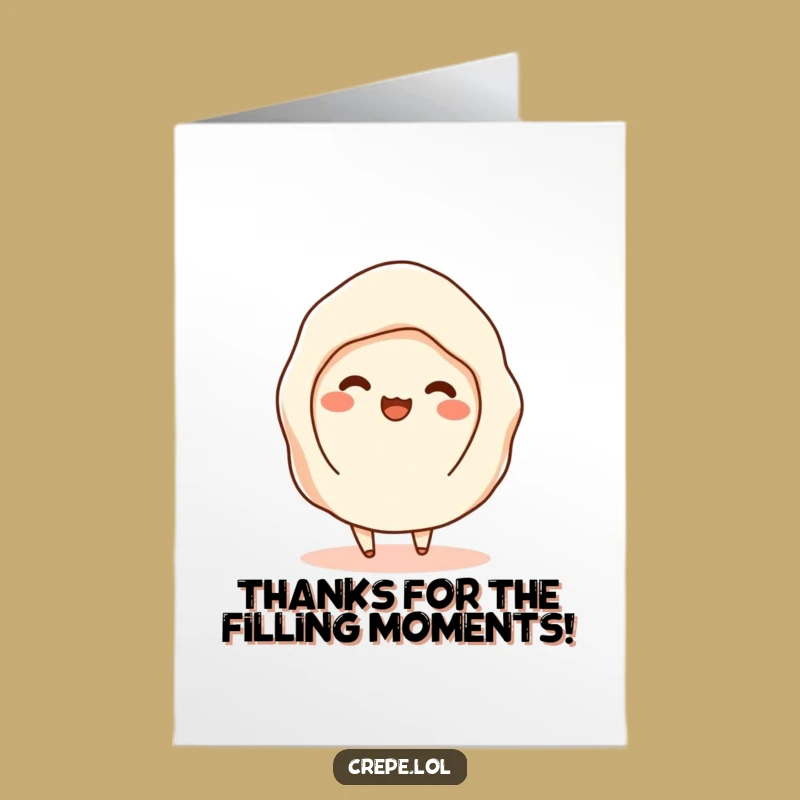 Free Printable Funny Thank You Card Shimmying Crepe, Grateful Downloadable Greeting Gift