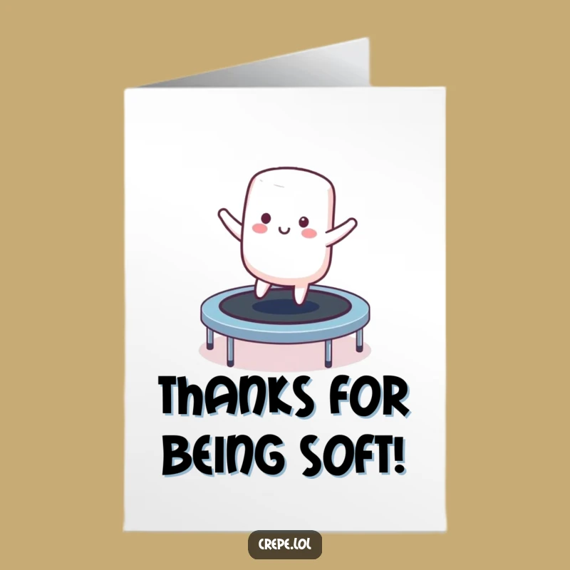 Free Printable Thank You Card: Bouncing Marshmallow Thanks Downloadable Gift