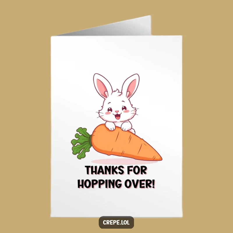 Free Printable Thank You Card: Bunny's Carrot Leap - Cute & Funny Downloadable Gratitude!