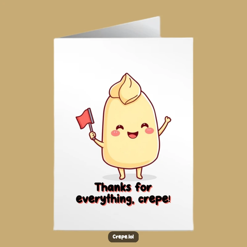 Free Printable Thank You Card: Crepe's Grateful Wave, Funny Downloadable Thanks