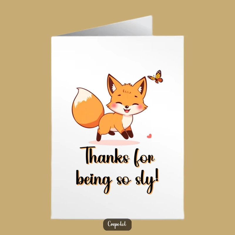 Free Printable Thank You Card: Fox's Playful Thanks - Cute & Funny Downloadable Gratitude!