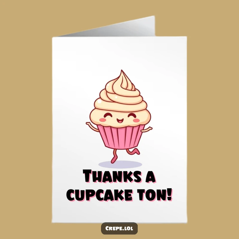 Free Printable Thank You Card: Hopping Cupcake, Grateful Humorous Downloadable Gift!
