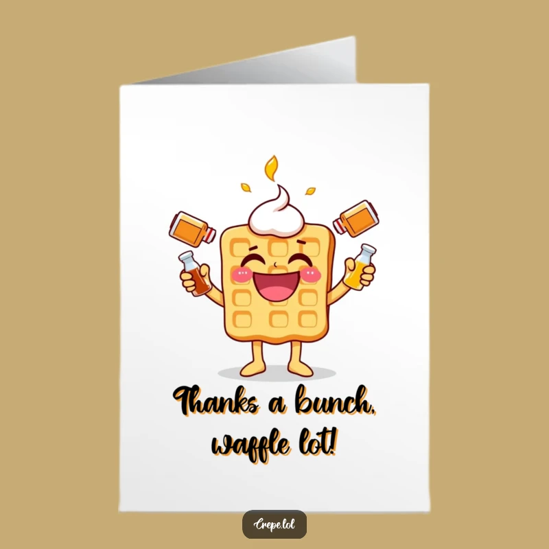 Free Printable Thank You Card: Waffle Juggler, Grateful Humorous Downloadable Gift!