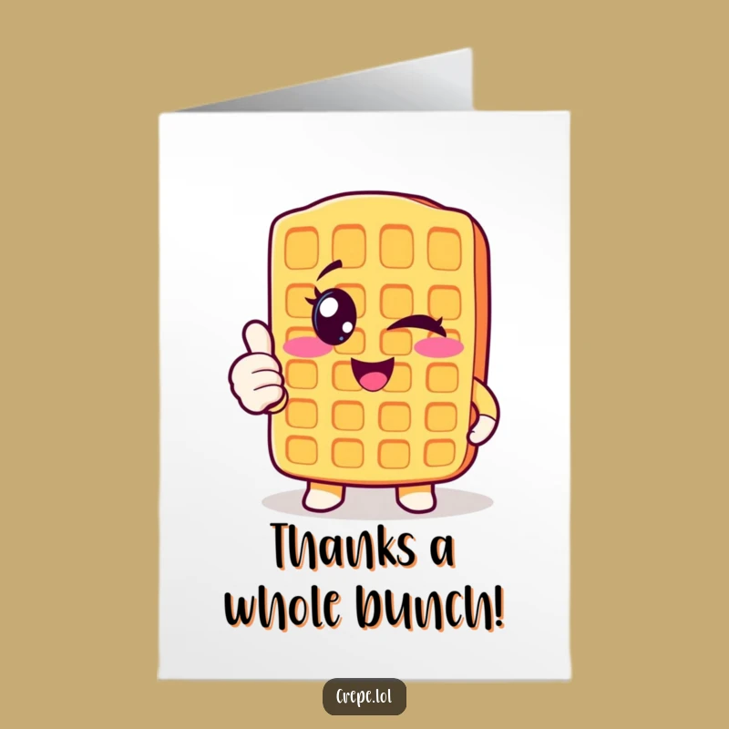 Free Printable Thank You Card: Winking Waffle Thumbs Up Downloadable Gift