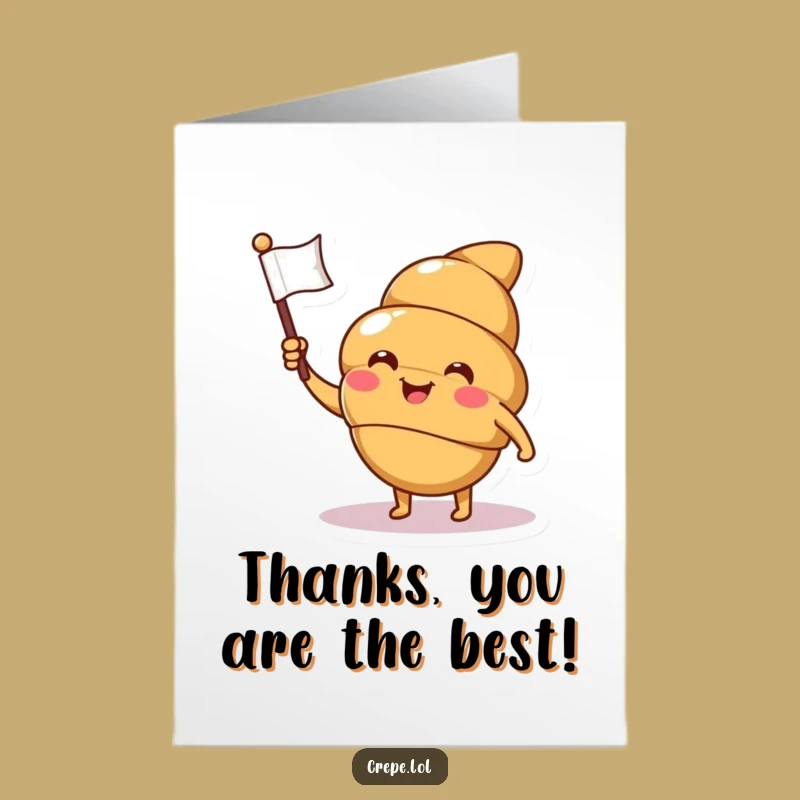 Free Printable Thank You Croissant Card: Funny Downloadable Gift for a Flourishing Thanks - DIY