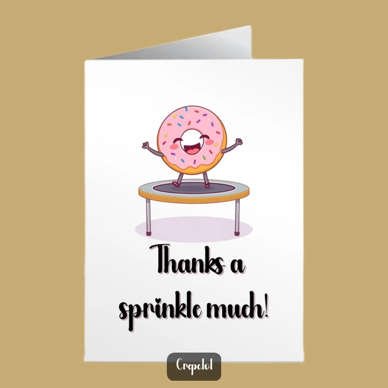 Free Printable Donut Trampoline Thank You Card - Funny Downloadable Gift for Sweet Gratitude