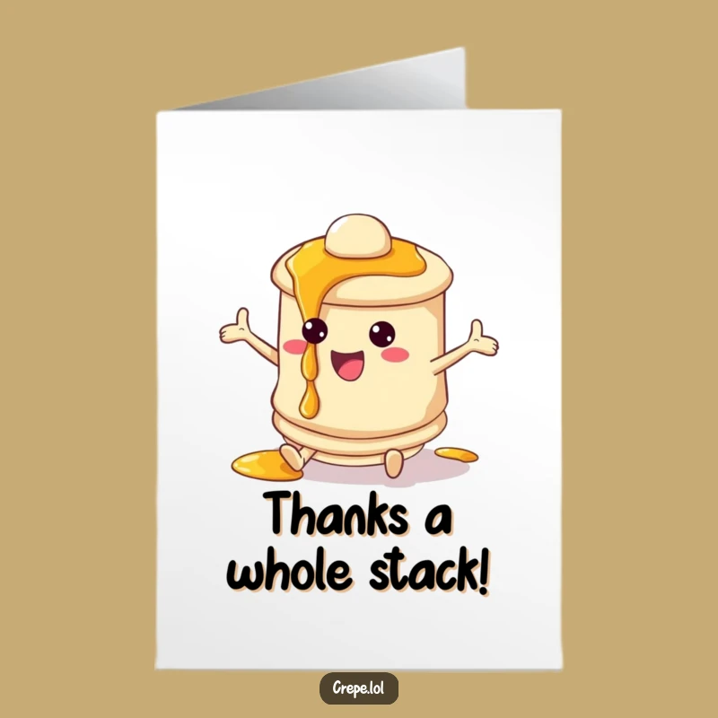 Free Printable Thank You Card: Humorous Pancake Syrup Drip Downloadable Gift