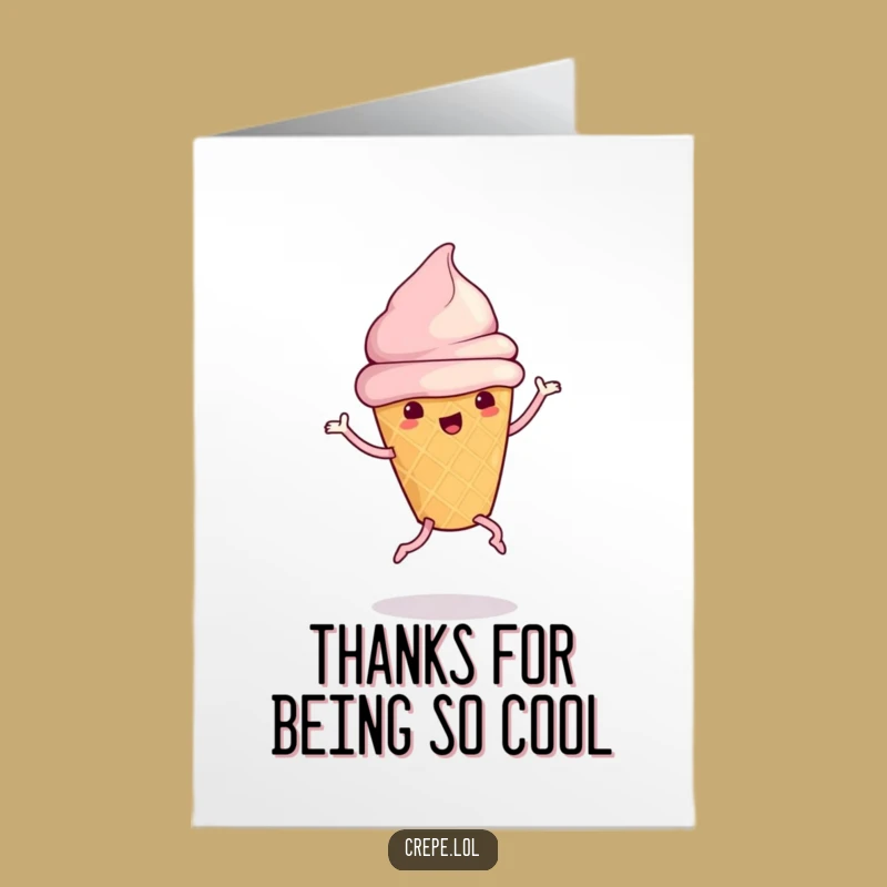 Free Printable Dancing Ice Cream Thank You Card - Fun Downloadable Gift for Sweet Gratitude