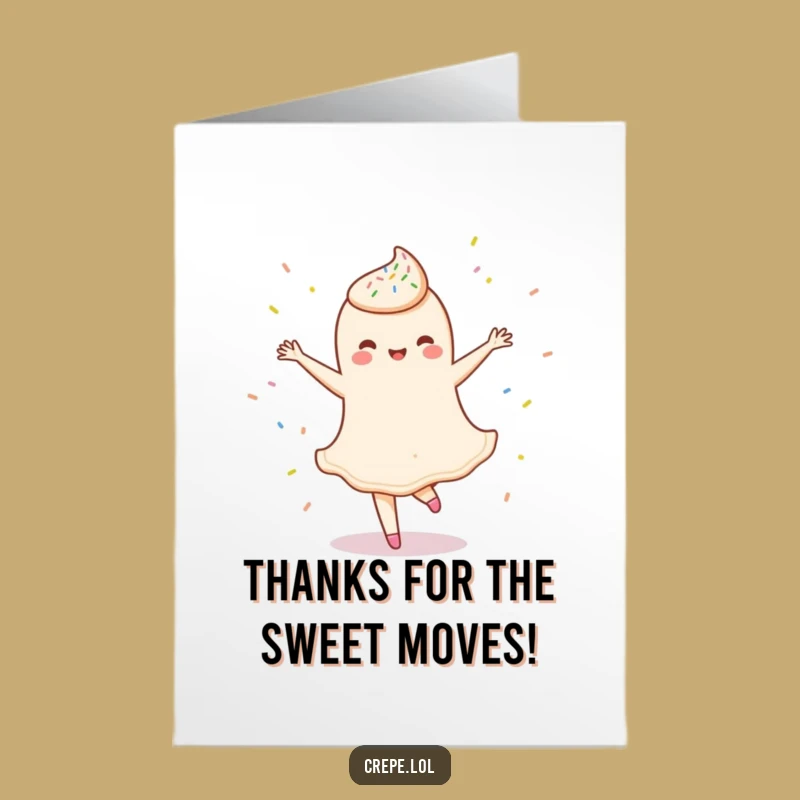 Free Printable Thank You Card: Twirling Crepe, Graceful Downloadable Thanks