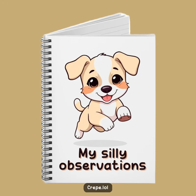 Funny Puppy Chasing Tail Notebook, Jot Down Ideas with Pup Playfulness