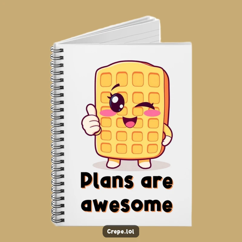 Funny Winking Waffle Notebook - Thumbs Up Breakfast Journal