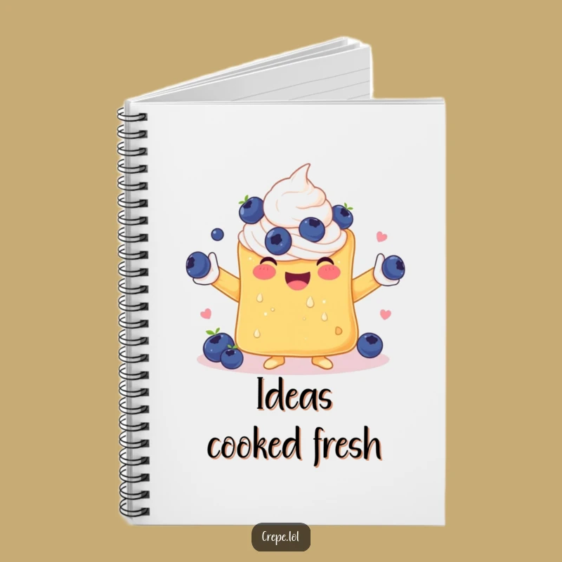 Funny Crepe Juggling Blueberries Notebook: Jot Down Ideas with Delight