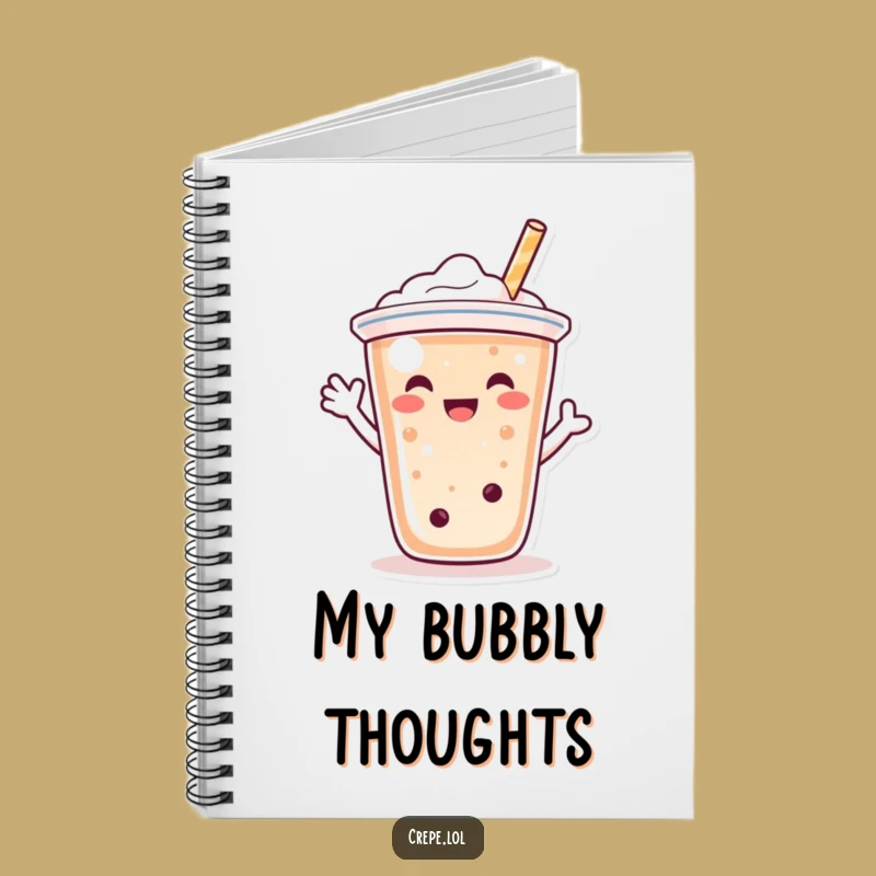 Funny Bubble Tea Wave Notebook: Jot Down Happy Thoughts