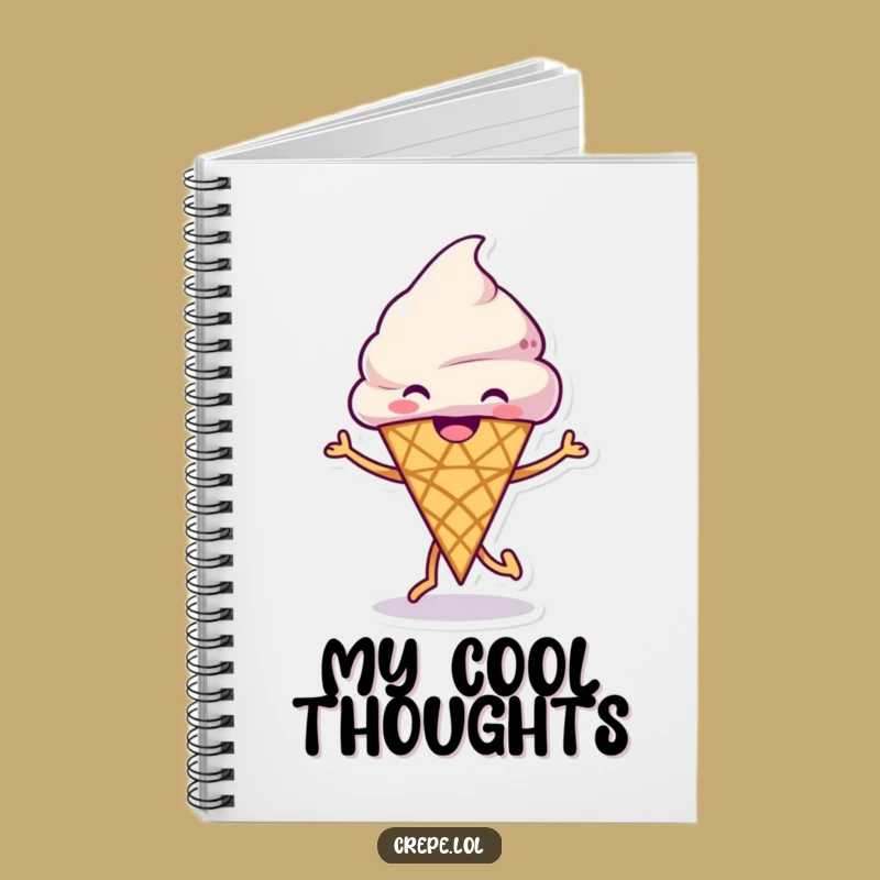 Funny Ice Cream Dance Notebook: Grinning Cone's Happy Journal for Sweet Notes