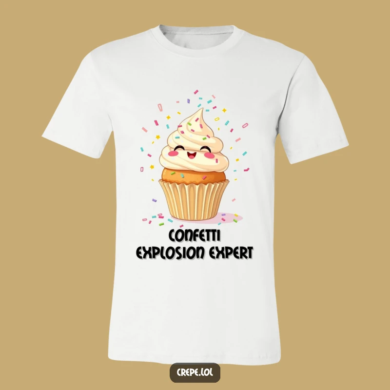 Funny Giggling Cupcake Confetti T-Shirt - Wearable Joyful Humor Gift!