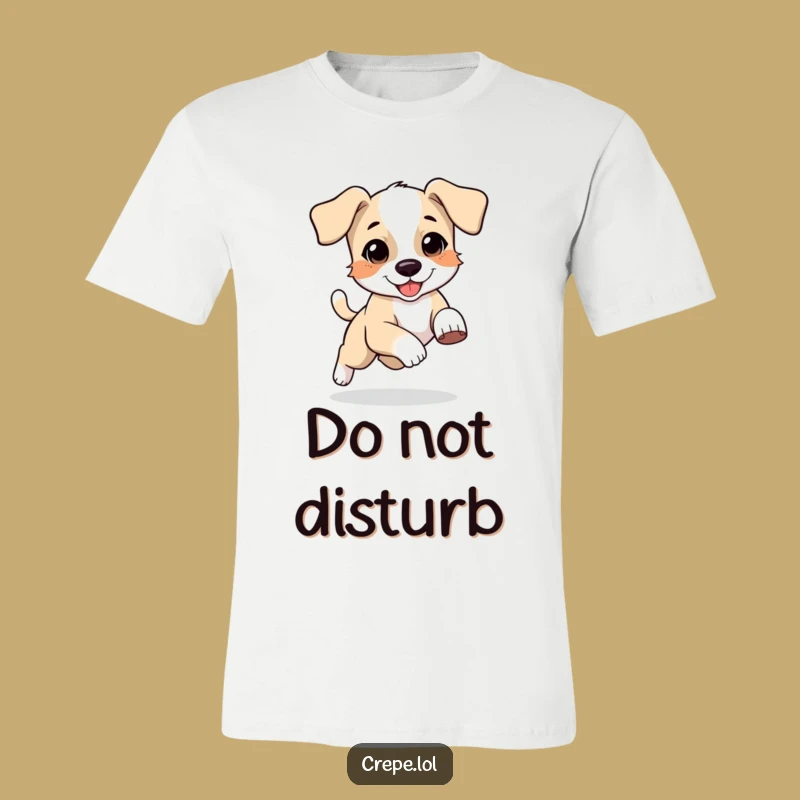 Funny Puppy Chasing Tail T-Shirt, Playful Dog Apparel for Pup Enthusiasts
