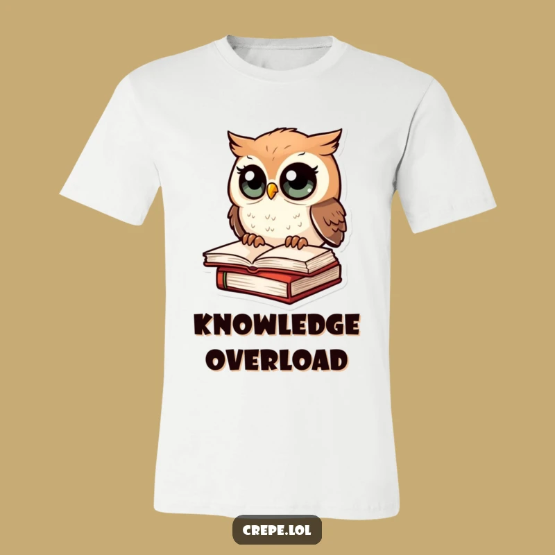 Funny Amazed Owl Reading T-Shirt, Hilarious Bookworm Graphic Tee Gift Idea