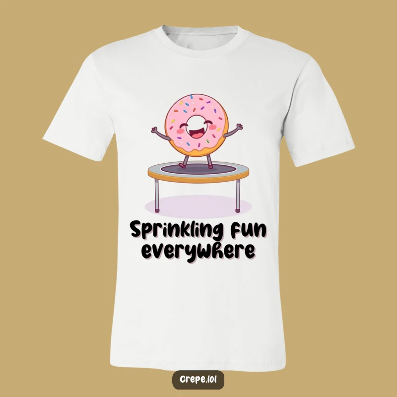 Funny Bouncing Donut T-Shirt: Hilarious Sprinkled Treat for Casual Wear Gift