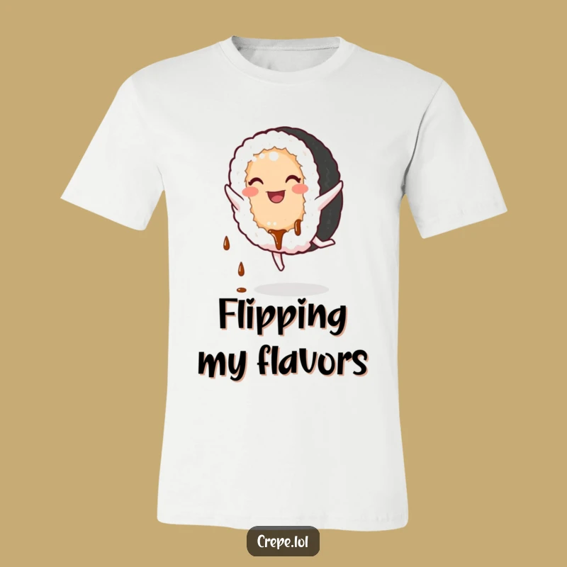 Funny Sushi Cartwheel T-Shirt - Comical & Energetic Apparel for Food Lovers