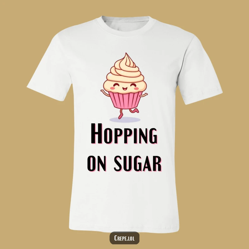 Funny Giggling Cupcake T-Shirt: Swirling Frosted Fun Character Tee