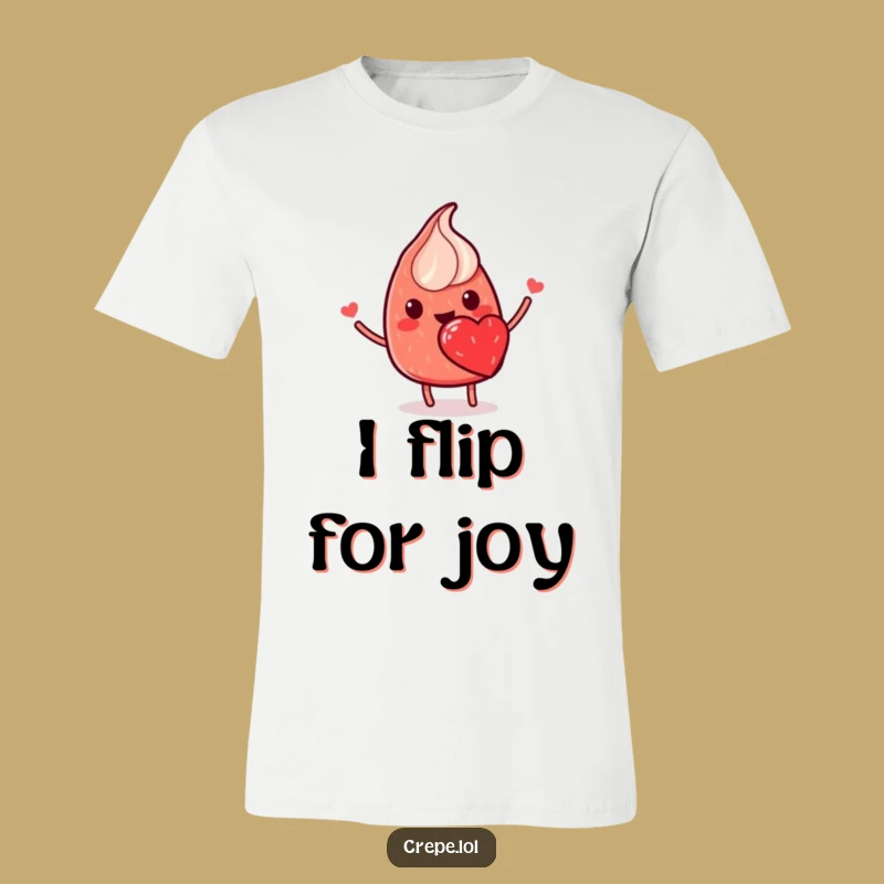 Funny Crepe Flip T-Shirt - Smiling Foodie Tee, Ideal Playful Funny Gift