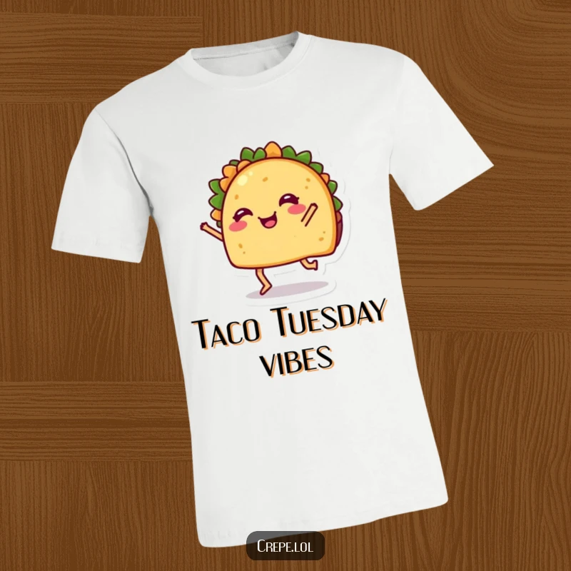 Funny T-Shirt: A happy taco with legs on the dance floor, showing off energetic and fun moves.