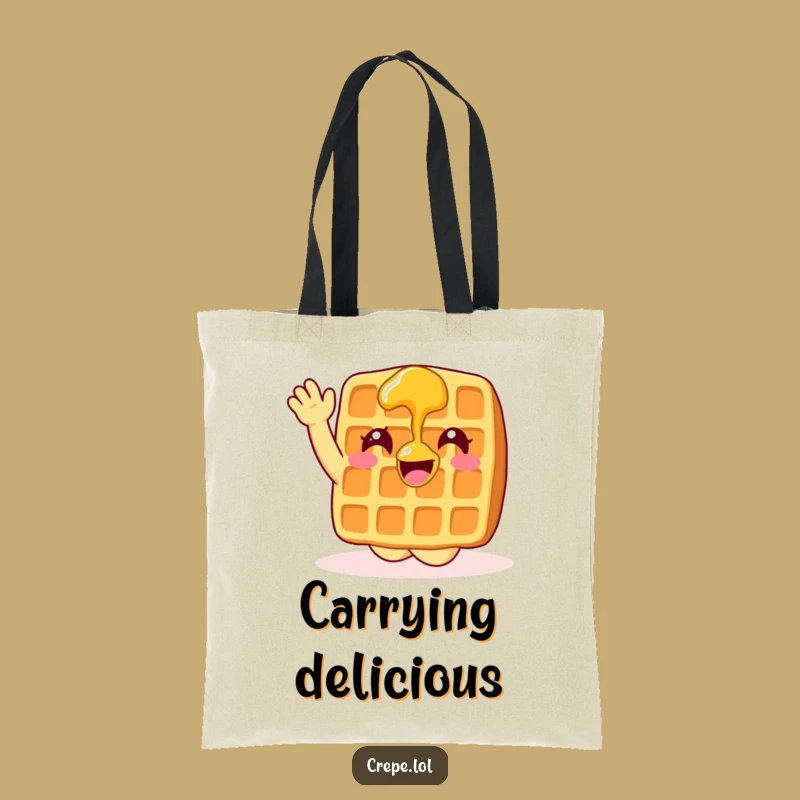 Funny Waffle Syrup Tote Bag: Enthusiastic Hilarious Breakfast Carry-all Gift