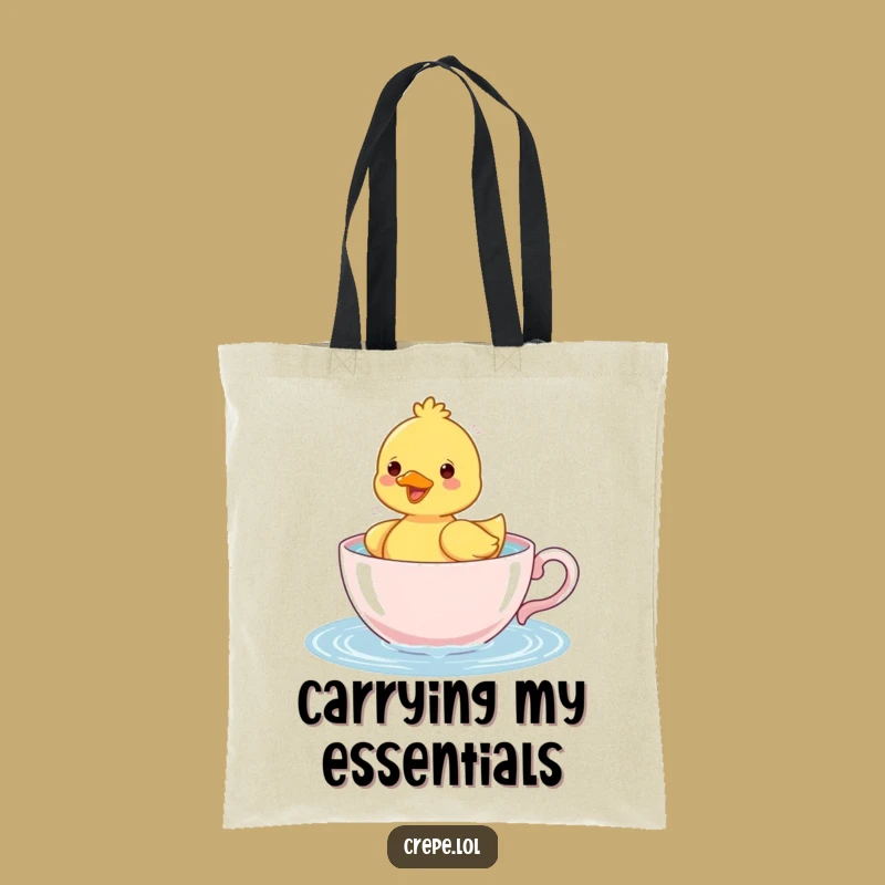 Funny Duckling Teacup Tote Bag: Hilarious Splashy Carry-All