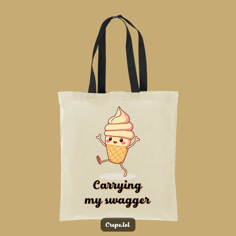 Funny Ice Cream Dance Tote Bag: Carry Your Day with Hilarious Dessert Vibes!
