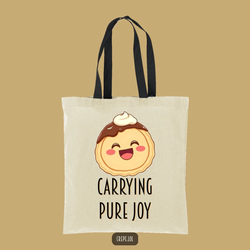 Funny Chocolate Crepe Giggling Tote Bag: Carry Your Sweetness Around