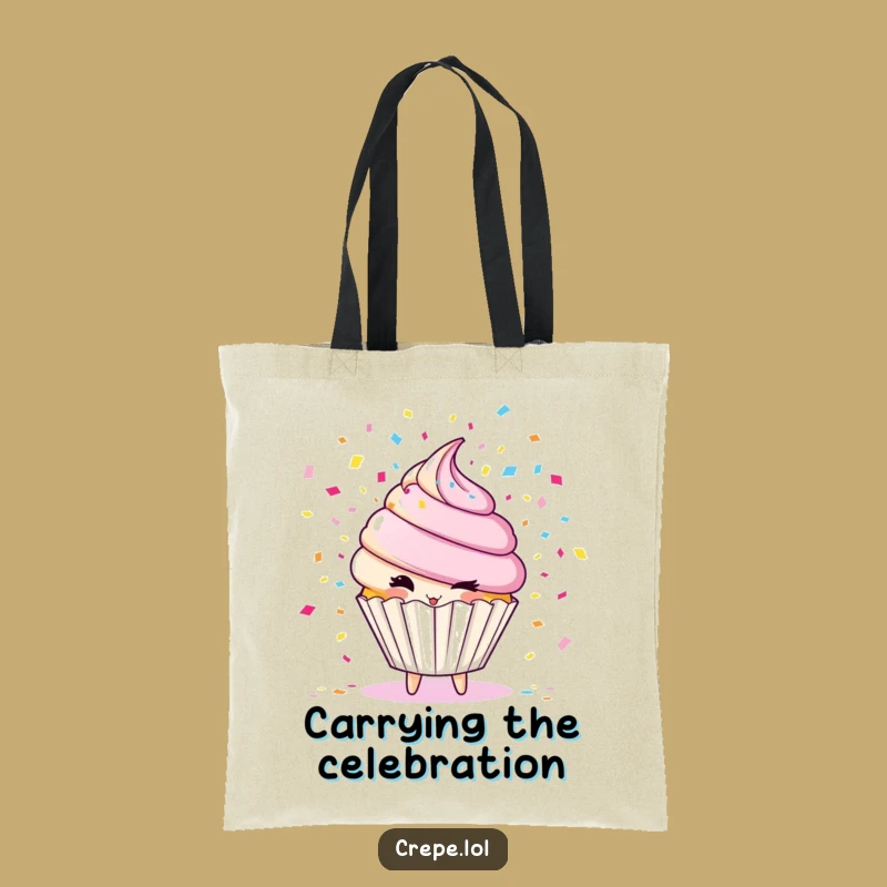 Funny Cupcake Confetti Tote Bag: Carry Your Celebration Everywhere