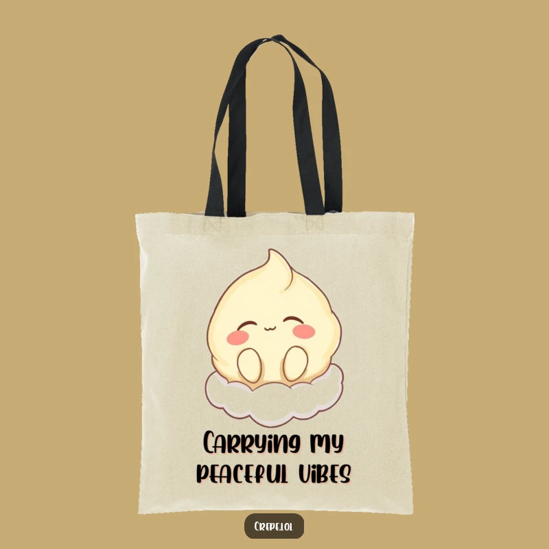 Funny Floating Crepe Tote Bag: Carry Your Calmness Everywhere