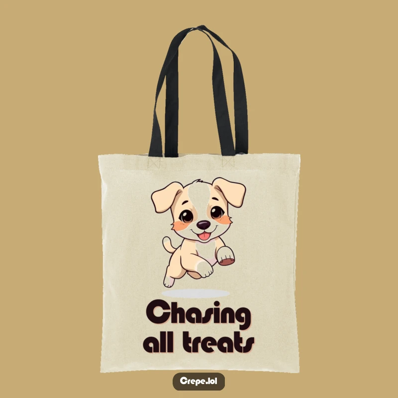 Funny Puppy Chasing Tail Tote Bag, Carry Your Dog Love with Playful Style