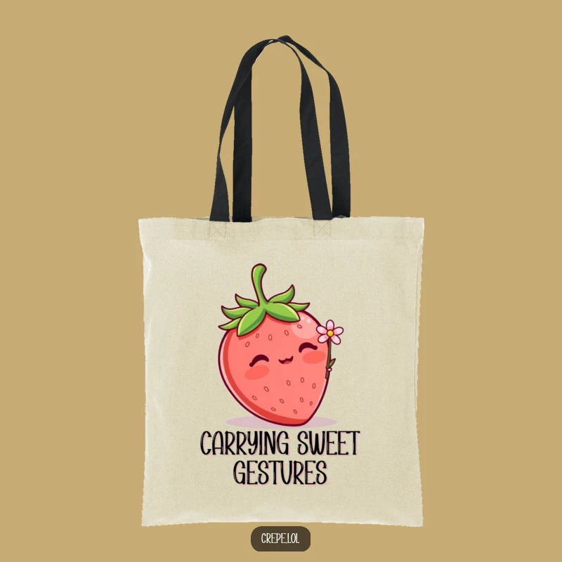Funny Strawberry Flower Tote Bag: Carry Sweet Blushing Berry's Gift Anywhere
