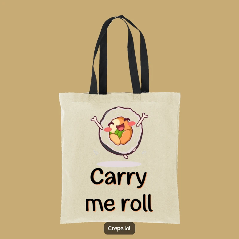 Funny Sushi Roll Cartwheel Tote Bag: Carry Your Essentials with Hilarious Flair
