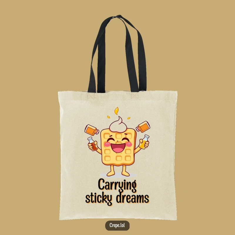 Funny Waffle Syrup Juggling Tote Bag: Carry Your Laughs in Style