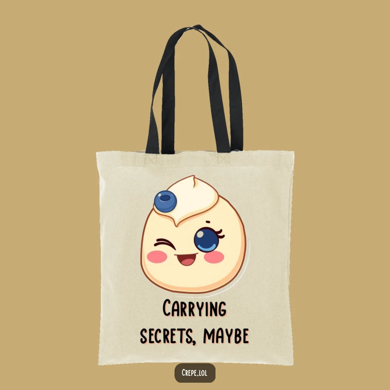 Funny Winking Crepe Tote Bag - Joyful Accessory Gift