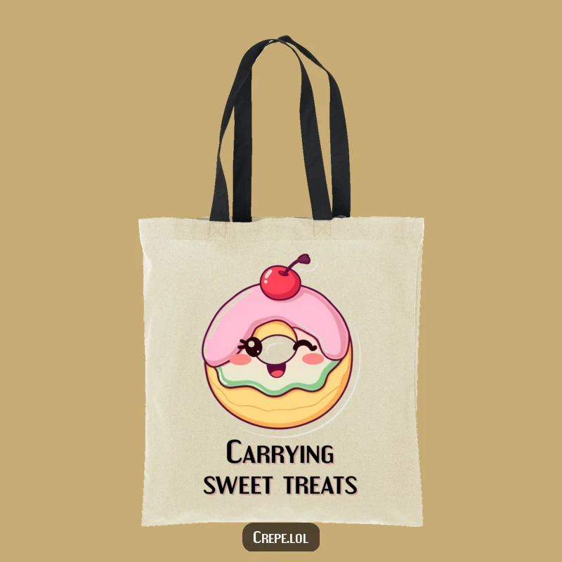 Funny Winking Donut Tote Bag: Chic & Hilarious Sweet Accessory