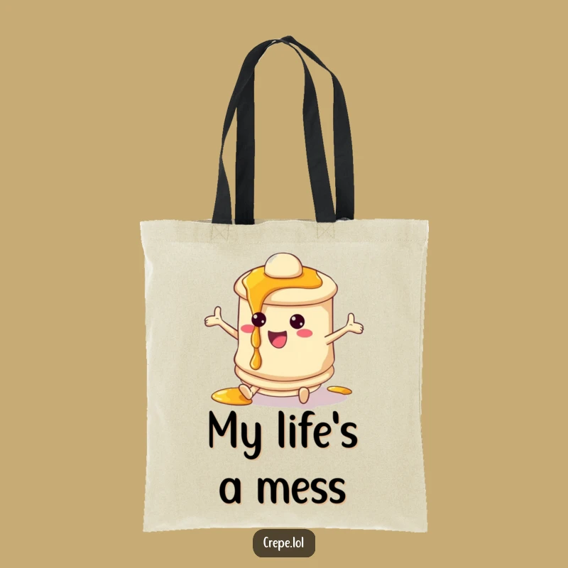 Funny Pancake Syrup Tote Bag - Playful Breakfast Character Carryall